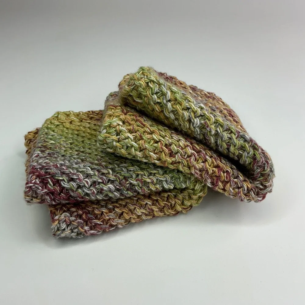 Handmade Nepalese Spices Knit Dishcloth Set Unisex OS 2PK 100% Cotton Farmhouse